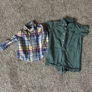 Ralph Lauren Polo baby shirt and romper sz 9mo